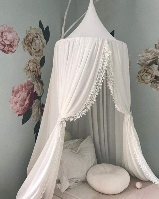 Children Bed Canopy Round Dome, Nursery Decorations, Mosquito Net, Kids Princess Play Tents, Room Decoration for Baby