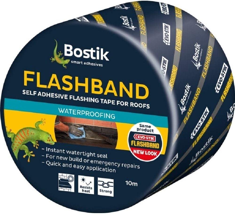 Bostik Flashband Self Adhesive Flashing Tape for Roofs Grey - 150mm x 10m - Provides an Instant Watertight Seal - Excellent Adhesion