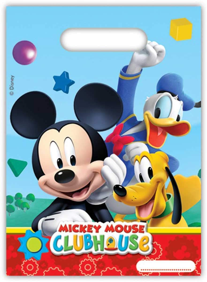 amscan Playful Mickey Party Bags Party Accessory, Multi, 6 units (lot of 1)
