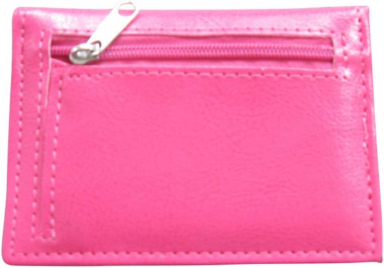Lorenz Leather Effect Grained PU Bus Pass Cover Holder with Zip up Coin Pocket (Pink) - Image 2