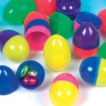 Baker Ross L1047 Coloured Plastic Eggs for Kids to Fill with Easter Treats Spring & Easter Party Bag Fillers & Prizes (Pack of 12), Assorted