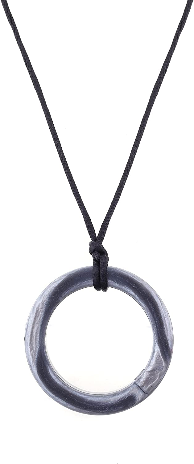 Chewigem Sensory Chew Realm Necklace - Chewlery Toy for Autism & ADHD - Silver