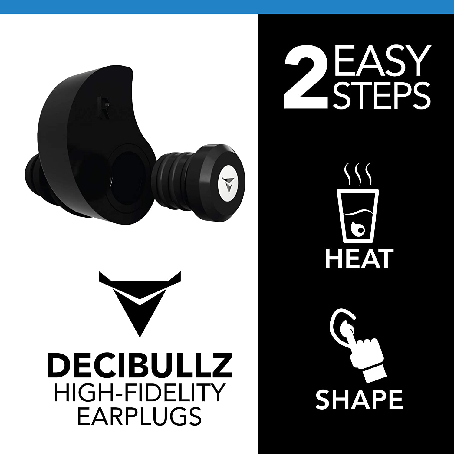 Decibullz - Custom Moulded High-Fidelity (Hi-Fi) Earplug Filters for Concerts and Events (Black) - Image 4