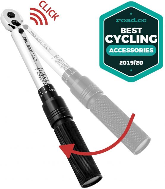 Pro Bike Tool 1/4 Inch Drive Click Torque Wrench Set – 2 to 20 Nm – Bicycle Maintenance Kit for Road & Mountain Bikes - Includes Allen & Torx Sockets, Extension Bar & Storage Box (Silver) - Image 3