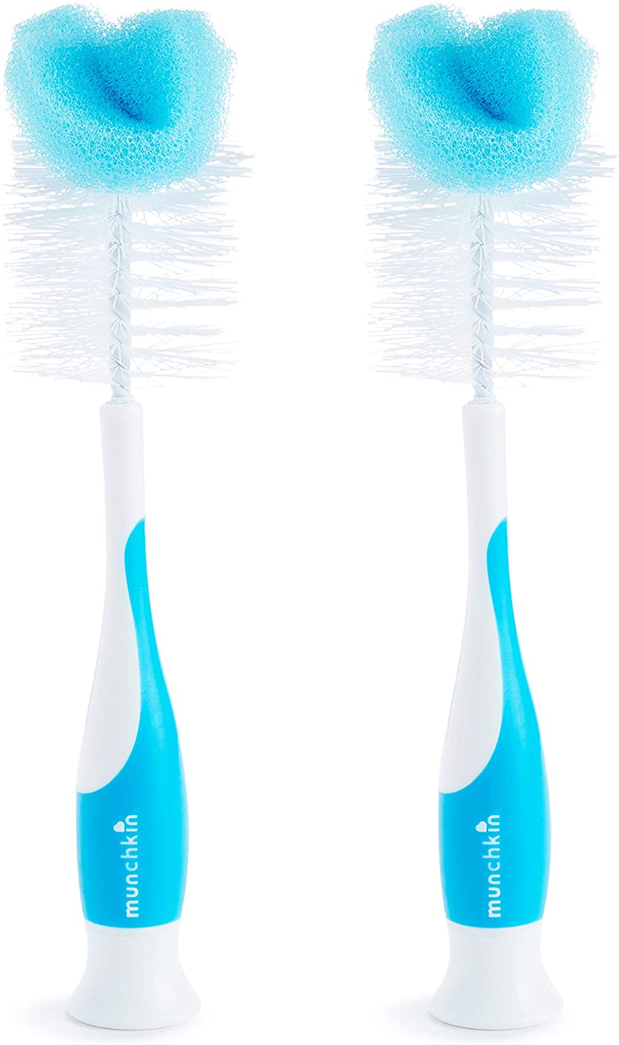 Munchkin 2-In-1 Sponge & Baby Bottle Brushes for Cleaning, Blue - Image 3
