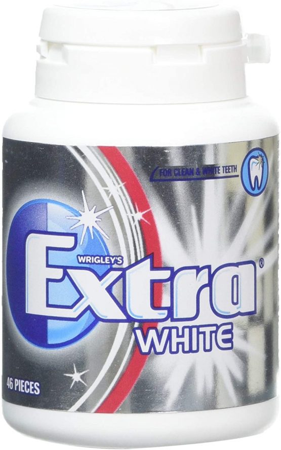 Extra White Chewing Gum, Sugar Free, Chewing Gum Bulk Box, 6 Packs of 46 Pieces