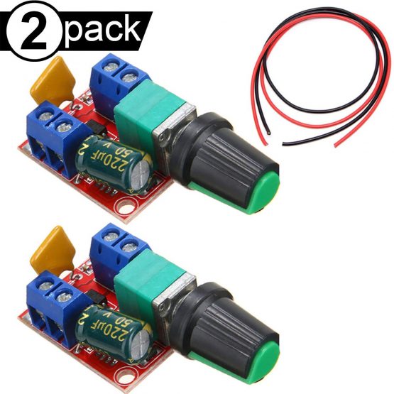 Youmile 2PACK 5A Motor Speed Controller module Mini DC Motor PWM Speed Controller switch control controller Switch LED Dimmer 3V 6V 12V 24V 35V Max 90W