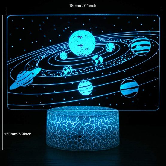 HYODREAM Galactic System 3D Optical Illusion Lamp Universe Space Galaxy Night Light for Kids Boys and Girls as Perfect Gifts on Birthdays or Holidays - Image 4