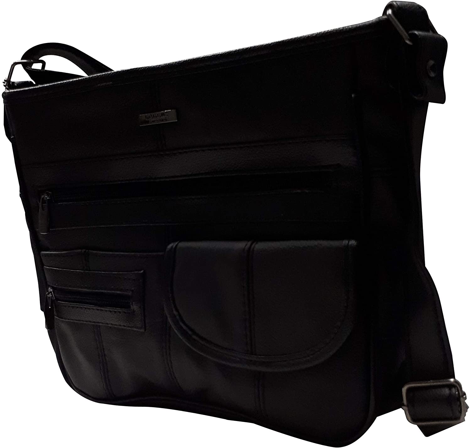 GENUINE LEATHER HANDBAG WITH ORGANISER (REF3771) (BLACK)(Size: Medium) - Image 2