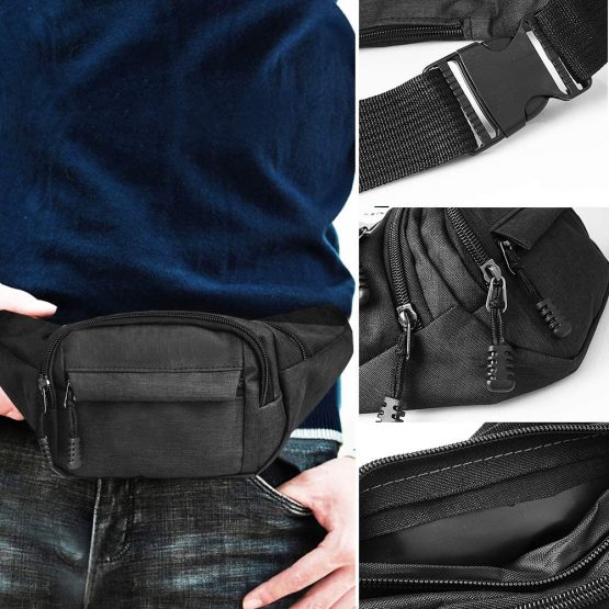 Gadom Bumbag Waist Bag, Waterproof 4 Zip Pockets Running Waist Pack Bag for Men Women, Adjustable Belt Waistpacks for Outdoors, Sport, Hiking, Travel - Image 3