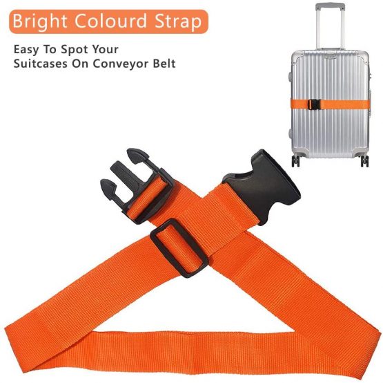 Luggage Straps 4Pack Adjustable Suitcase Belts Travel Packing Belt with Buckle Closure Baggage Security Straps 4 Colors - Image 3