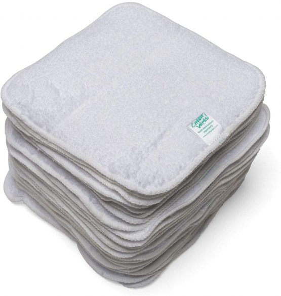 Cheeky Wipes - 25 Washable Cotton Terry Cloth Wipes, 15x15cm White Reusable Towelling Wipes, Extra Soft & Perfect For Nappy Changes | Eco Friendly