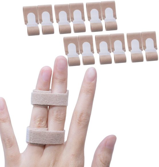 Sumifun Finger Buddy Wraps, 12 Pcs of Finger Tape for Jammed, Swollen, Dislocated Finger Joint, Finger Brace Splints for Curled Finger, Broken Finger and More