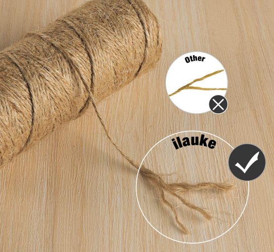 ilauke Jute Twine, Total 1300 Feet Natural Christmas Jute String, 2mm 3 Ply Art Craft Garden Twine Jute Rope for Floristry, DIY Gift Packing, Gardening Bundling and Wedding Decorating - Image 3
