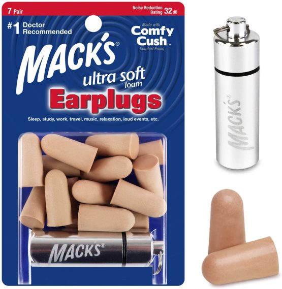 Mack's Ultra Ear Plugs 7 pairs with free travel case - Beige