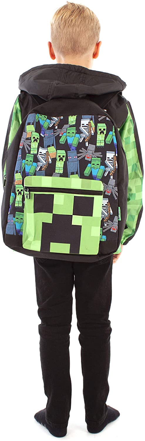 Minecraft Unisex Kids Backpack Set, Aop Black - Image 4