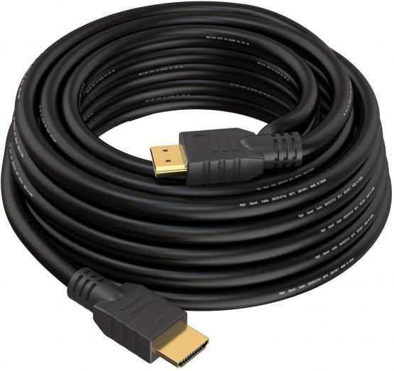 10M HDMI Cable v1.4 by True HQ™ | HIGH SPEED Long Lead with Ethernet ARC 3D | Full HD 1080P PS4 Xbox One Sky HD TV Laptop PC Monitor CCTV | Black & Gold Plated