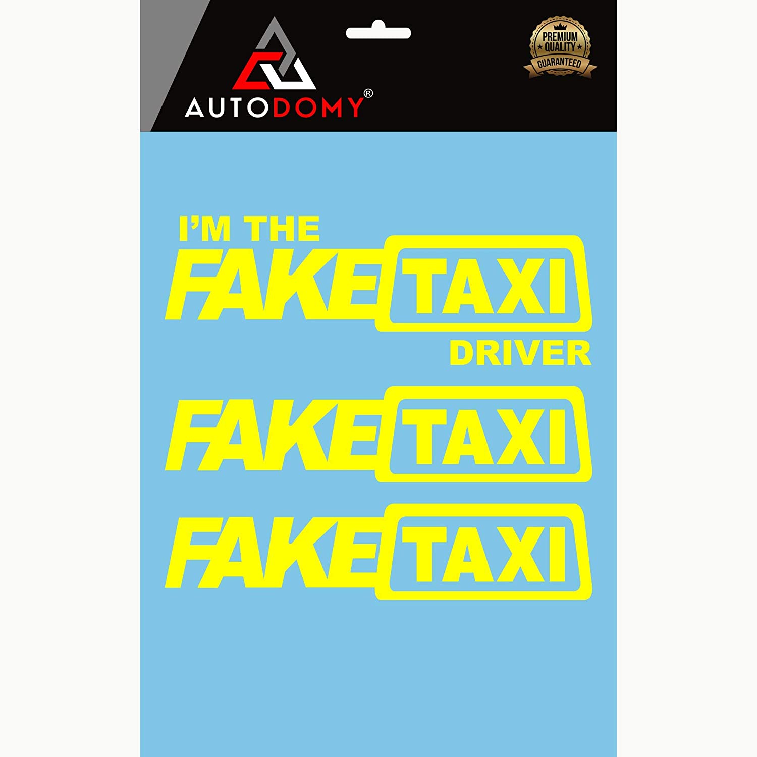 Autodomy Sticker Fake Taxi 3 Units, Yellow - Image 4