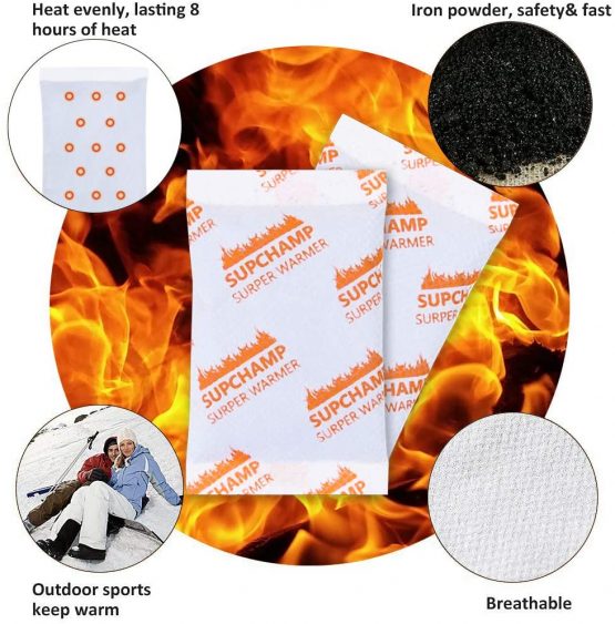 Supchamp Hand Warmers - 12 or 24 PCS Disposable Pocket Hand Warmer - Handwarmers Up to 10 Hours of Heat - Hand Heat Pads - Image 2