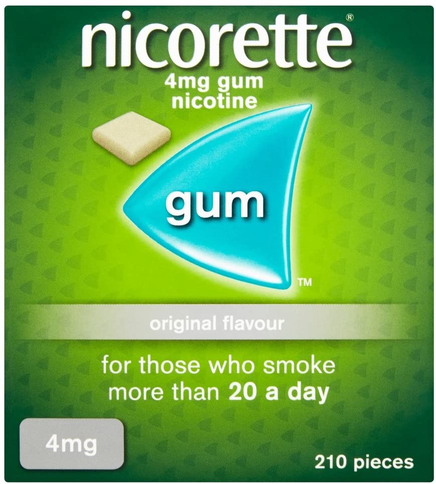 Nicorette 4 mg Original Gum Nicotine 210-Pieces, Nicotine Gum (Quit Smoking and Stop Smoking Aid)