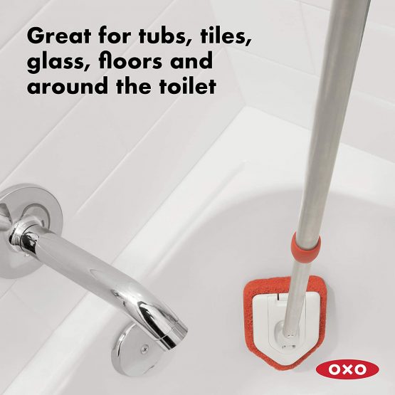 OXO 12126100 Good Grips Extendable Tub & Tile Scrubber, Inoxidable, Multi-Coloured, 42 inches - Image 3