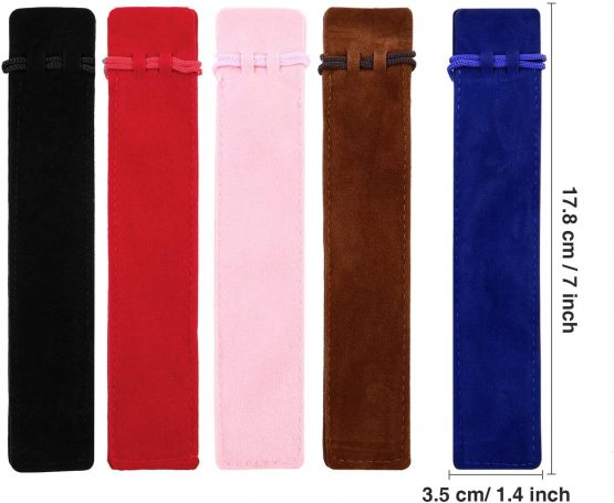50 Pieces Pen Pouch Velvet Drawstring Pen Bag Velvet Case Pencil Bag for Pen and Pencil (Multicolor) - Image 2