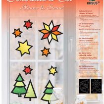 Ursus 21750099 Decorative Set Trees and Stars 8 Photo Card 300 g/m² Approx. 24.8 x 33 cm, 9 sheets of tracing paper in 6 colours, material for 6 trees and 6 stars, colourful