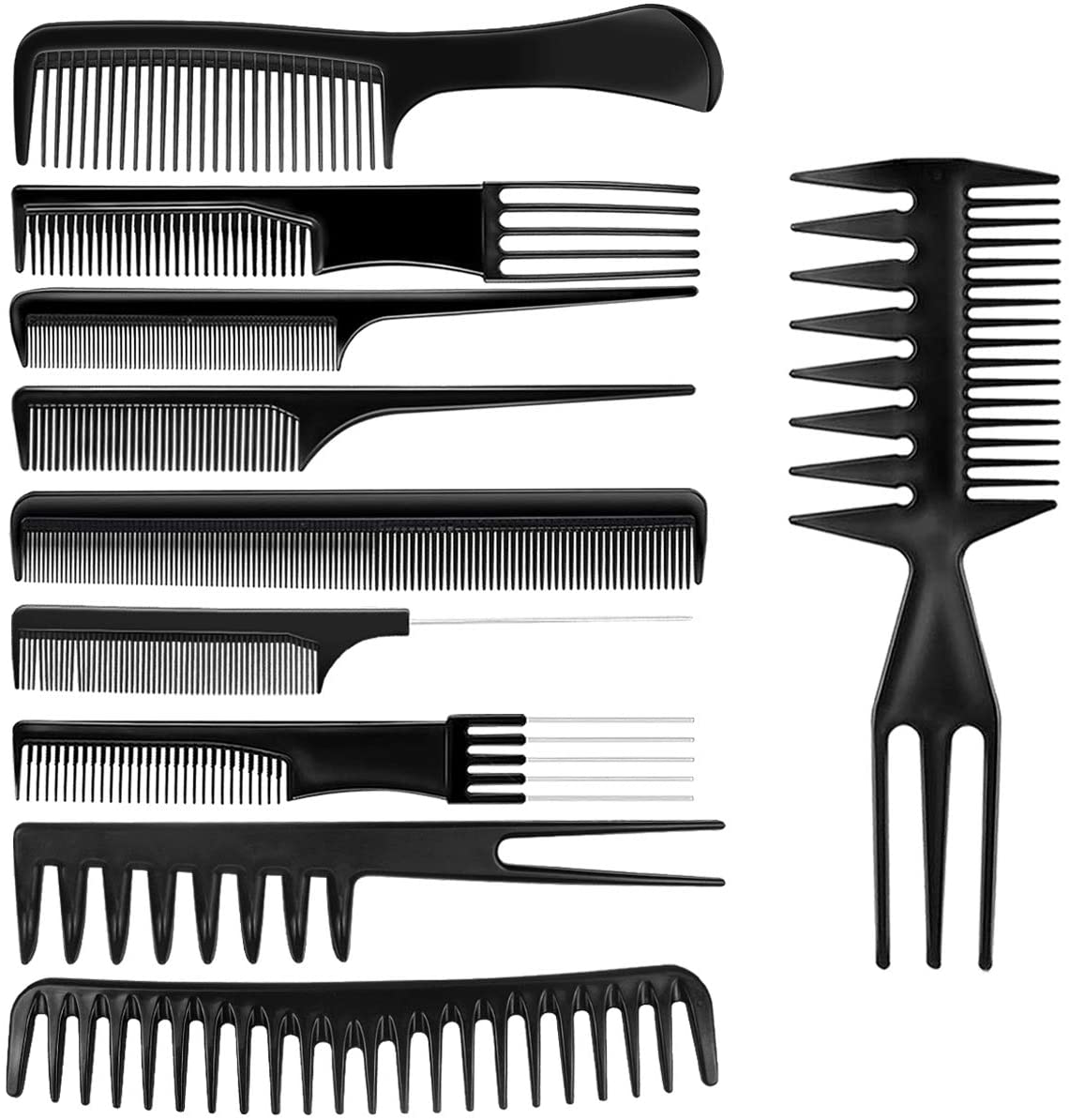 Netspower Hair Styling Combs, 10 Pieces Professional Hairdresser Hair Comb, Handle Comb, Hairdressing Accessories Device Set