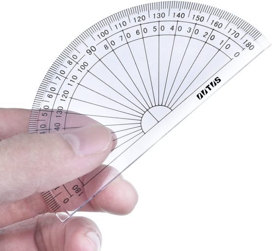 Plastic Protractor for Angle Measurement Student Math 180 Degrees, 4 Inches, Clear, 10 Pack - Image 4
