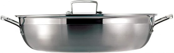 Le Creuset 96203924001000 3-Ply Stainless Steel Shallow Casserole with Lid, 24 x 6.2 cm , Silver - Image 3