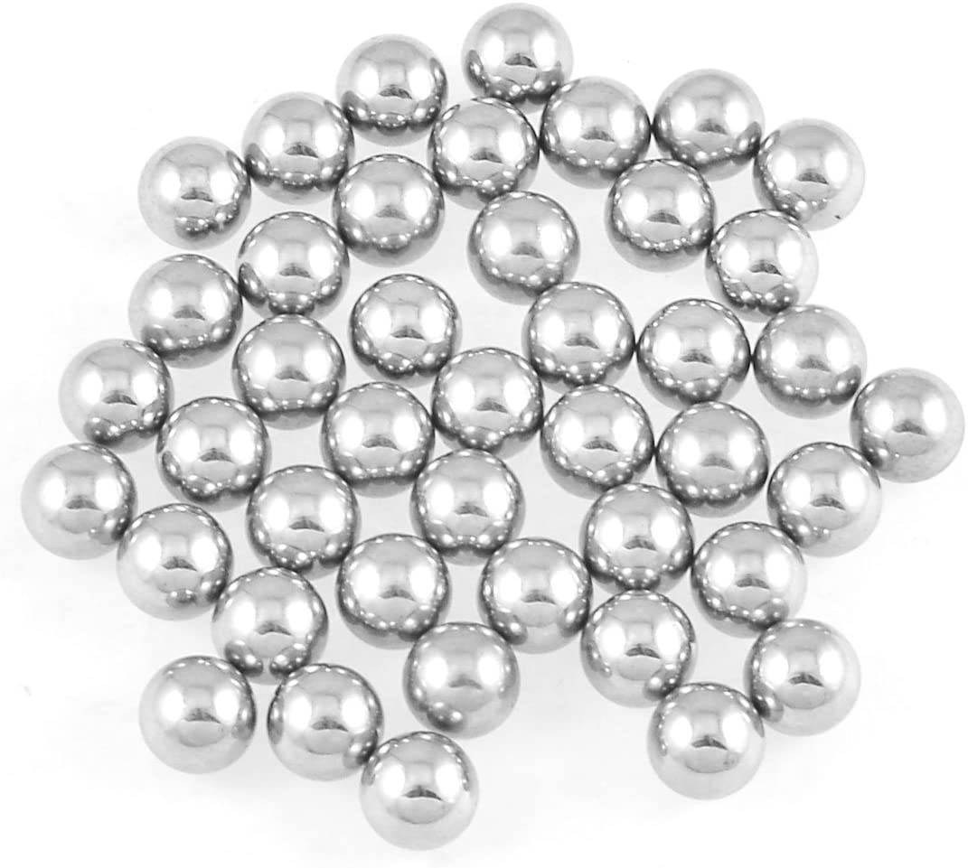 sourcing map Bike Wheel Bearing Steel Balls Repair Parts 8mm Diameter 50 Pcs, Silver