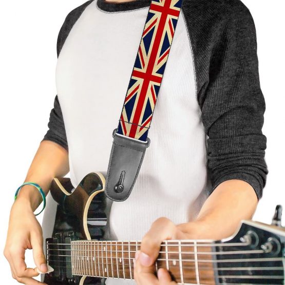 Buckle-Down Guitar Strap - Vintage UK United Kingdom Flags - Image 2