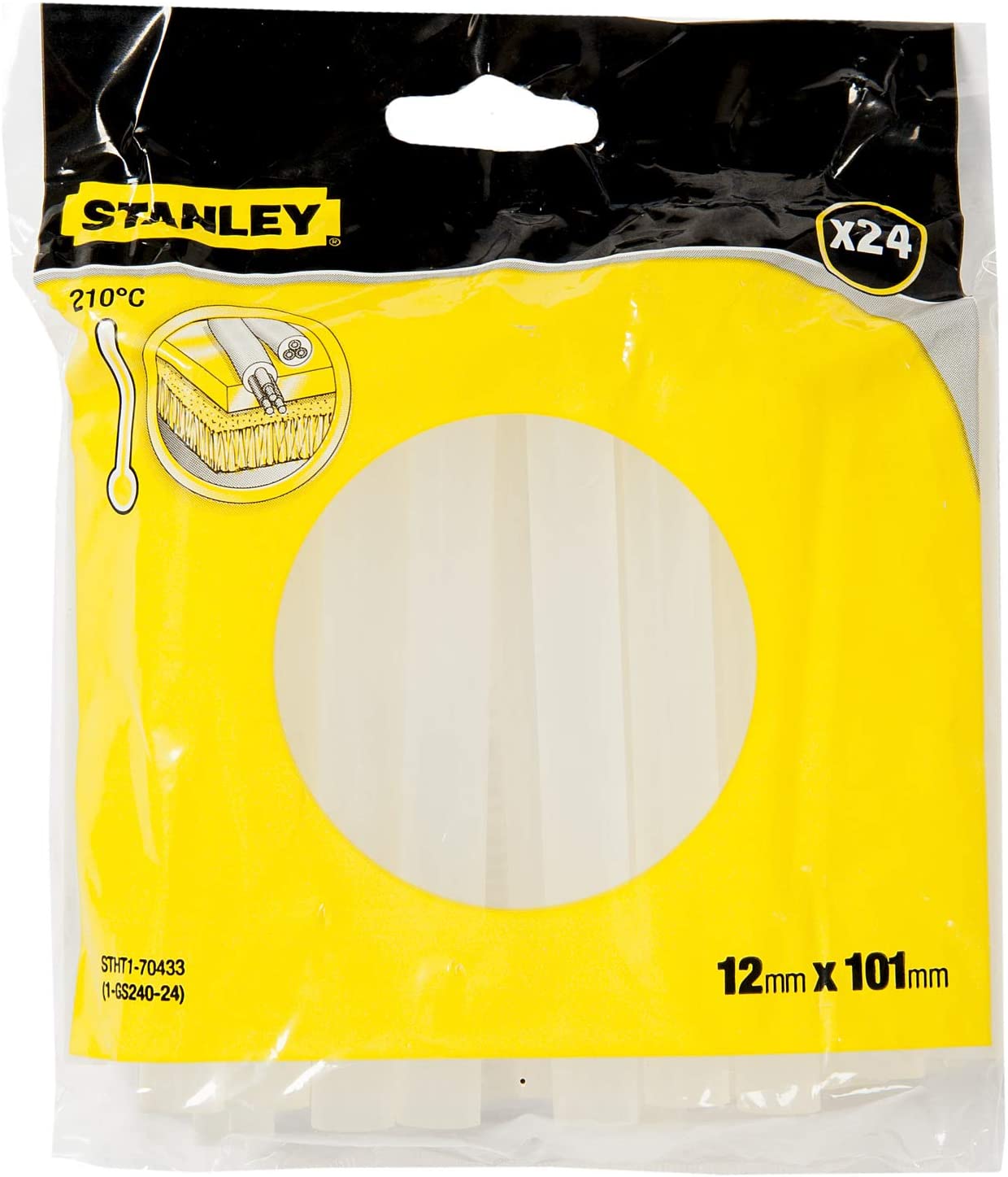 Stanley STHT1-70433 11.3 x 101mm Glue Stick All Purpose Glue - Clear (24 Pieces), Multi-colour, 12 x 101 mm - Image 2