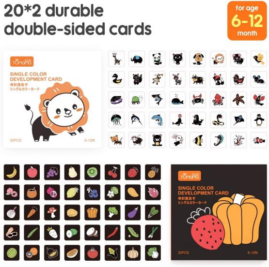 tumama High Contrast Black and White Baby Flash Cards,Toddler Baby Flash Card with Animals Fruit Shape Letter Alphabet Number Flash Cards,Newborn Activity Toys Gift for BabyToddler,Infants - Image 4