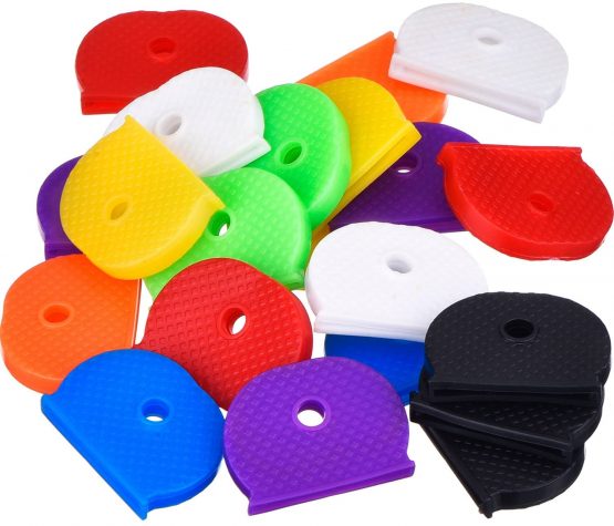24 Pieces Key Caps Set Flexible Key Covers for Easy Identifying Door Keys, 8 Colors