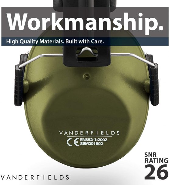 Vanderfields Hearing Protection – Compact Safety Earmuffs for Men Women Adults (2 Pack - Black) - Image 3