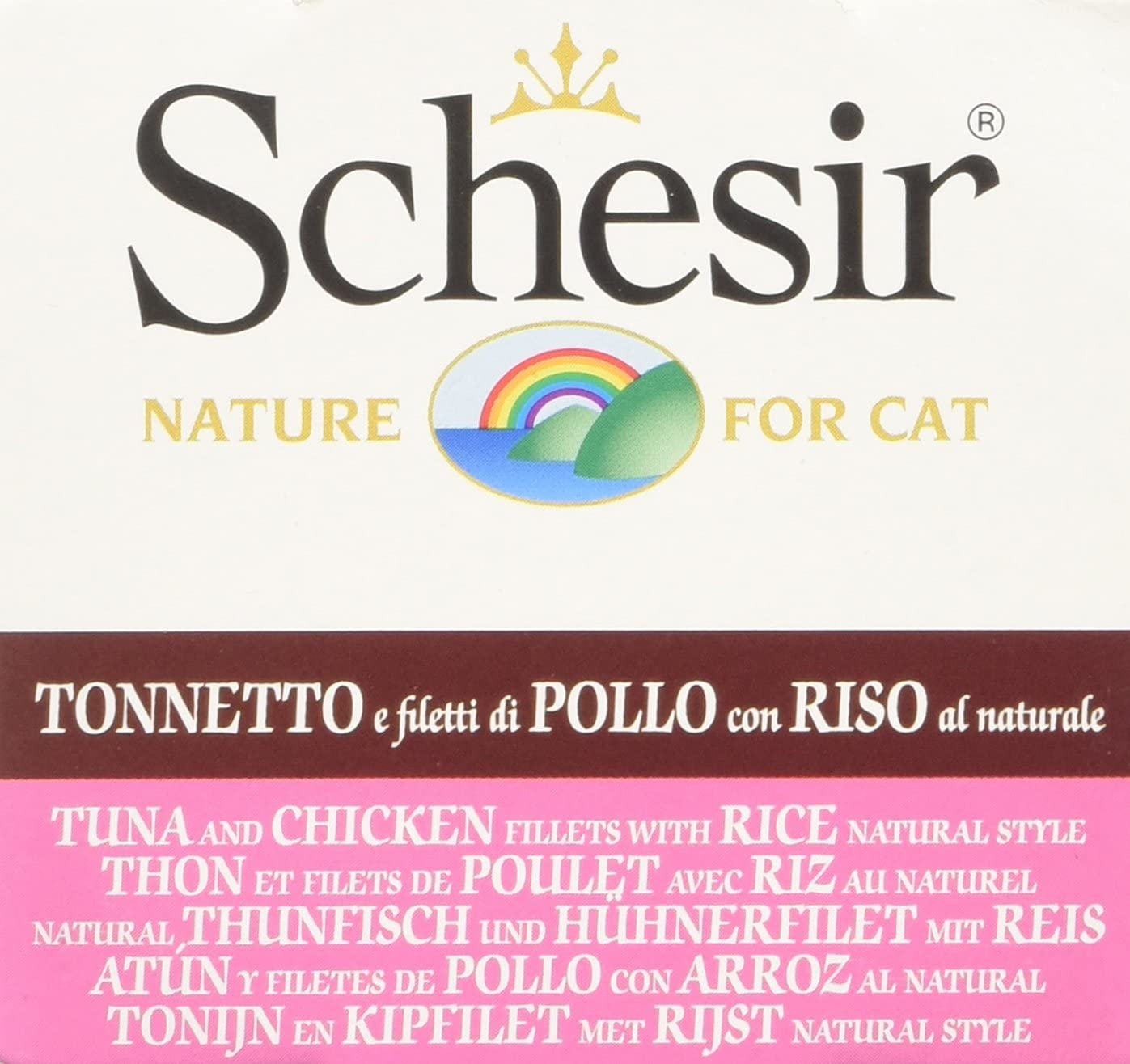 Schesir, Tuna with Alicette Jelly Complete Wet Food for Cats with Vitamins Added 100% Natural 6 x 85g Cans