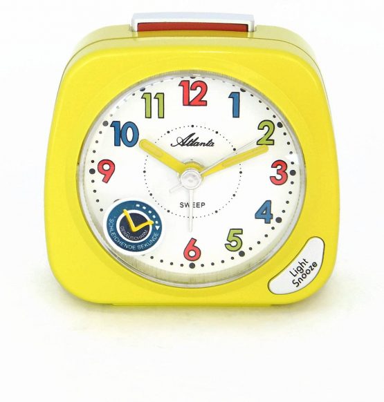 Atlanta Children's Alarm Clock Yellow for Boys Girls Analogue Quartz - 1936-2 - Image 2