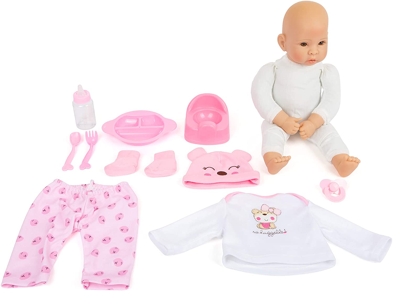 Small Foot 11522 Girl Baby Doll with Accessories, Role-Playing Toy, with Soft Body, 5 Pieces, Multicolored - Image 3