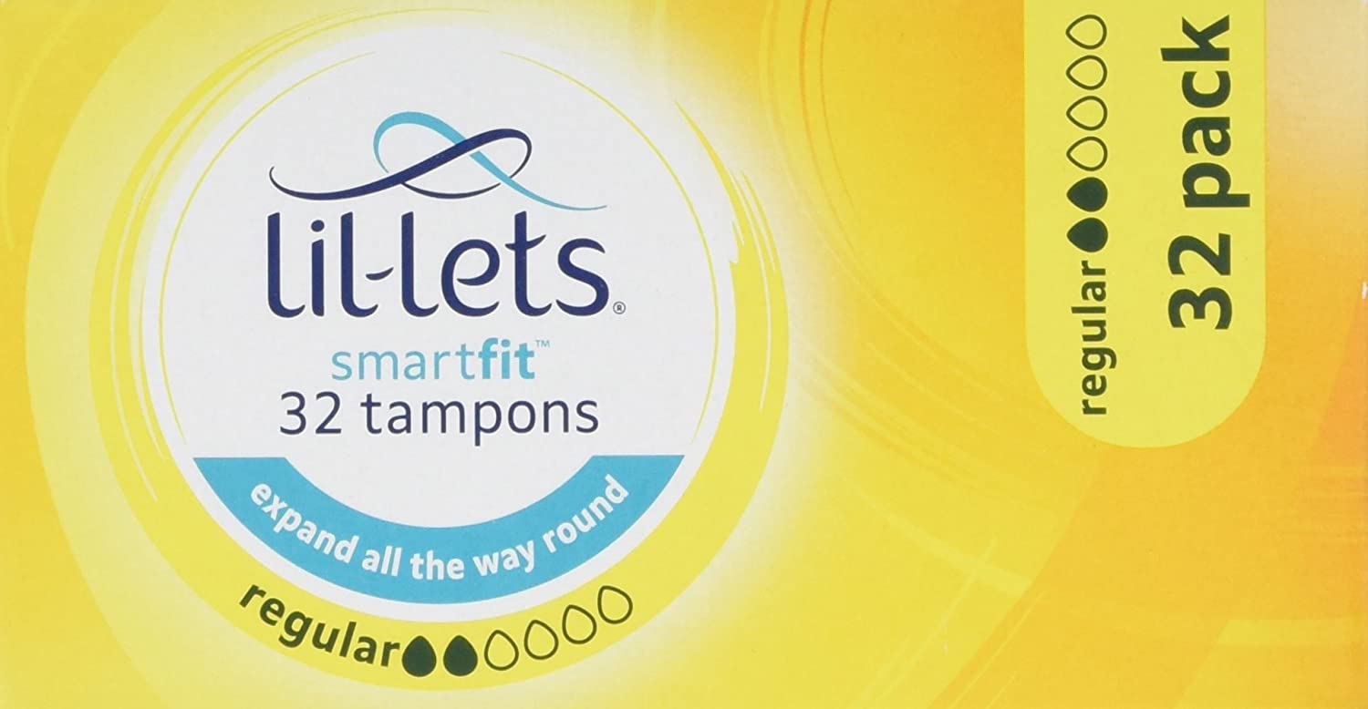 Lil-Lets Non-Applicator Regular Tampons, 32 Count (Pack of 1), for Light to Medium Flow 2 Droplets, Plant-Based