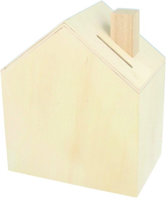 Artemio Wooden coin box to decorate House-12cm x 14.5cm x 8cm, Wood, 12 x 14.5 x 8 cm
