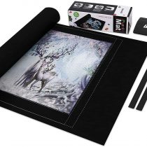 Becko Puzzle Roll Jigsaw Storage Felt Mat with Frame Lines, Jigroll Up to 1,500 Pieces, Environmental Friendly Material for Jigsaw Puzzle Player, Box with Drawstring Storage Bag
