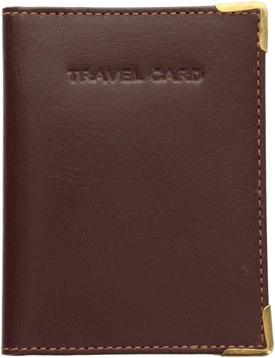 Visconti Leather Oyster Card/Travel Pass Holder with Metal Corner Protectors TC5 Chocolate