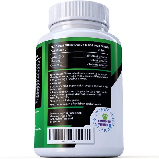 Daily Multivitamin Supplement for Dogs - 120 Chewable Chicken Flavour Tablets – 24 Nutrients, Vitamins & Minerals - Helps with Brain, Heart, Eyes, Kidneys, Liver, Joint Function • Furever Friendz - Image 2