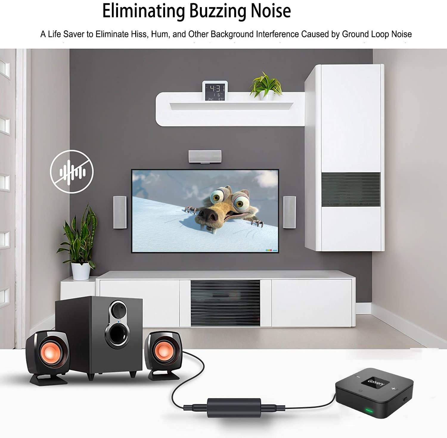 Golvery Ground Loop Noise Isolator, Auido humming hissing buzzing Noise