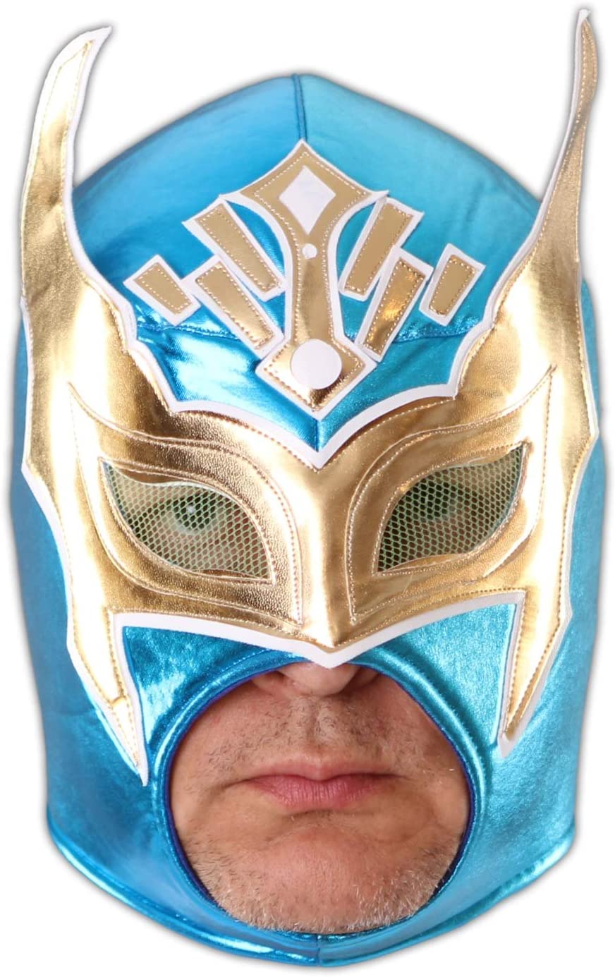 CENO.COM Wrestling Mask for Partygoers Luchador Lucha Libre Full Head Mask, One Size Fits Most, Lightblue, Universalgröße