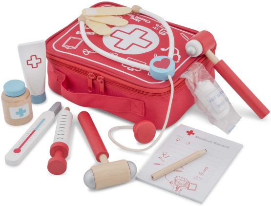 New Classic Toys 18291 Doctor Set 3 Years and Up Educational Color Perception Toy for Preschool Age Toddlers Boys Girls, Red