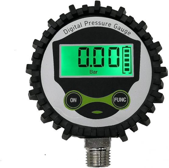 Uharbour Digital Manometer Low Pressure Gauge with 1/4'' NPT Bottom Connector and Rubber Protector, 0-60 psi, Accuracy 1%, Resolution 0.1psi