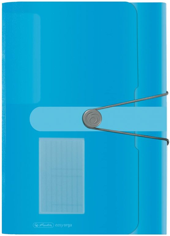 Herlitz 12 Tab Paper Expanding File - Transparant Blue