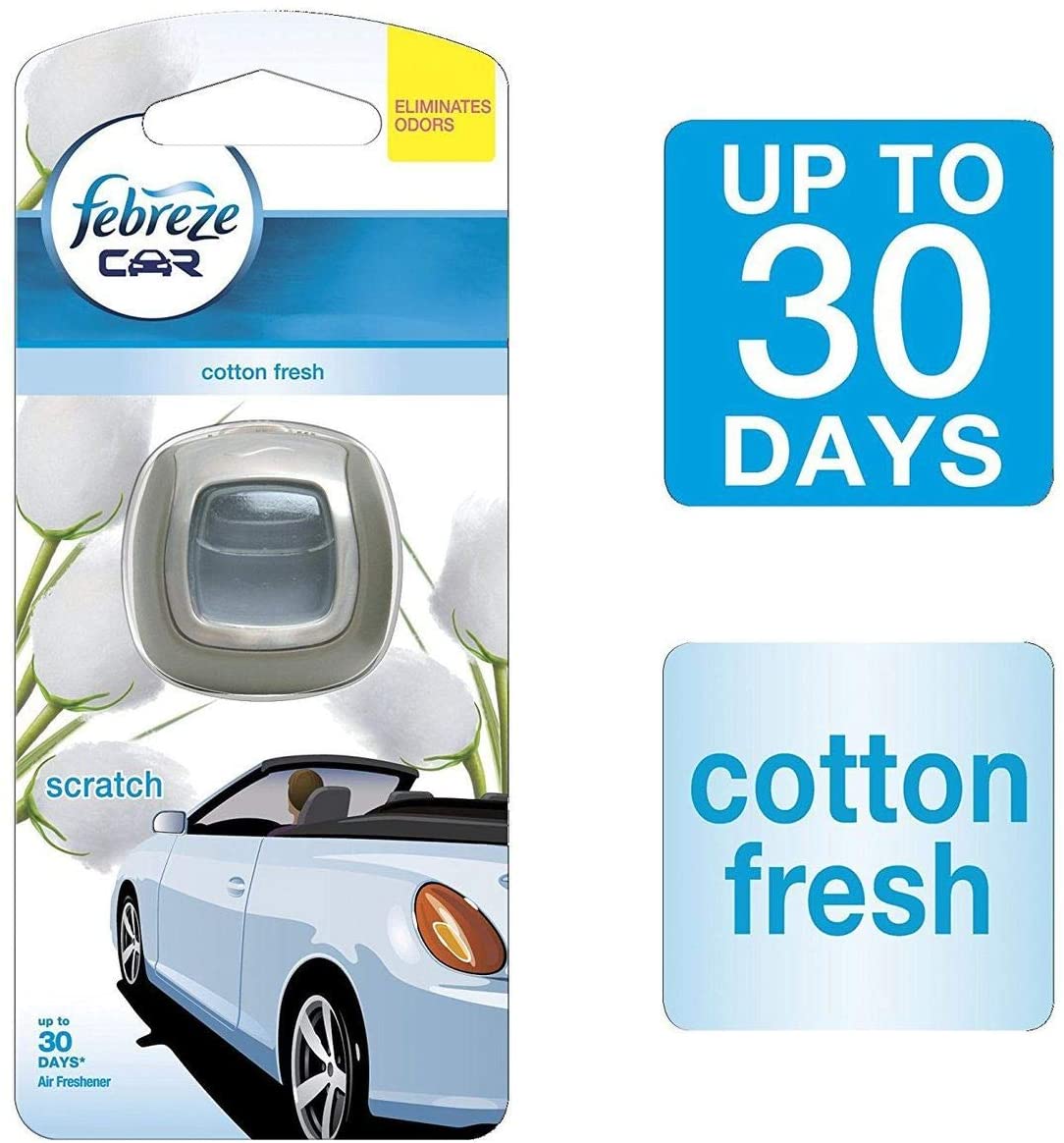 Febreze Clip-on Cotton Car Air Freshener, 2ml, White, 2 ml (Pack of 1) - Image 2